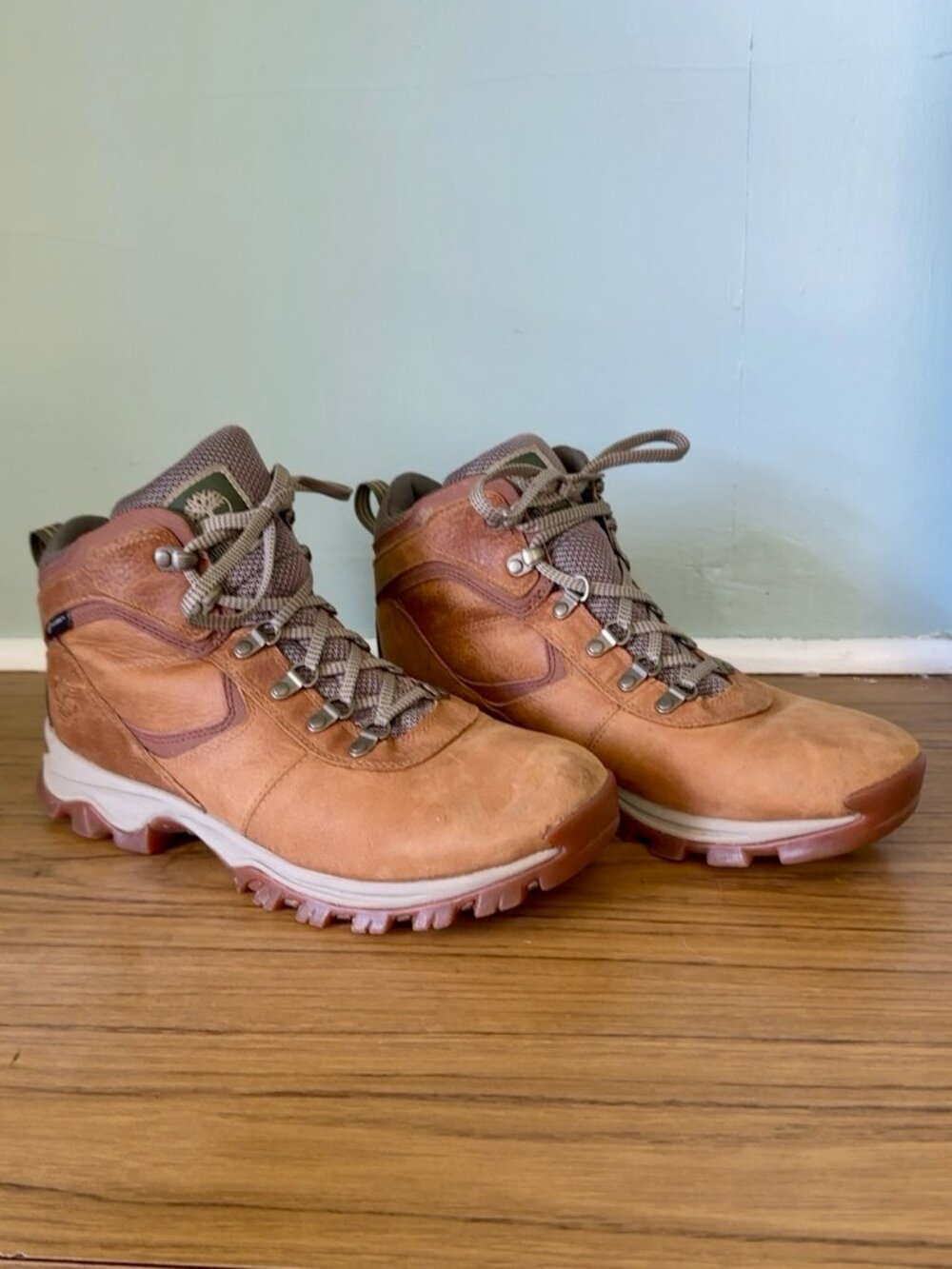 Timberland Men's Mt. Maddsen Waterproof Mid Hiking Boot Light Brown 10.5 Wide